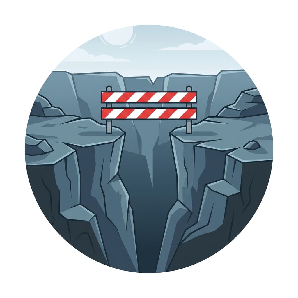 Canyon Gap Caution Illustration
